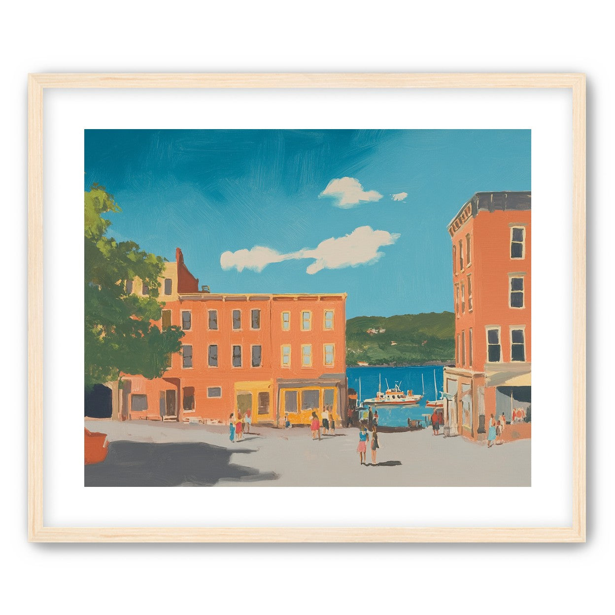 Sunlit street to the harbor