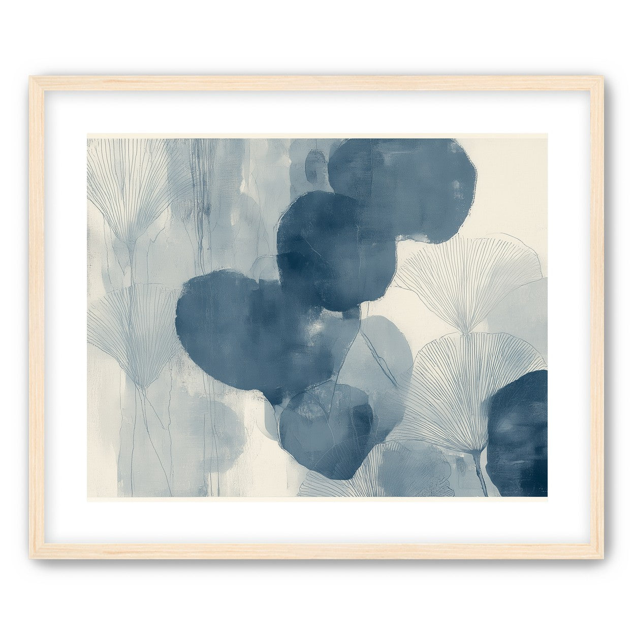 Dark leaves among pale fans