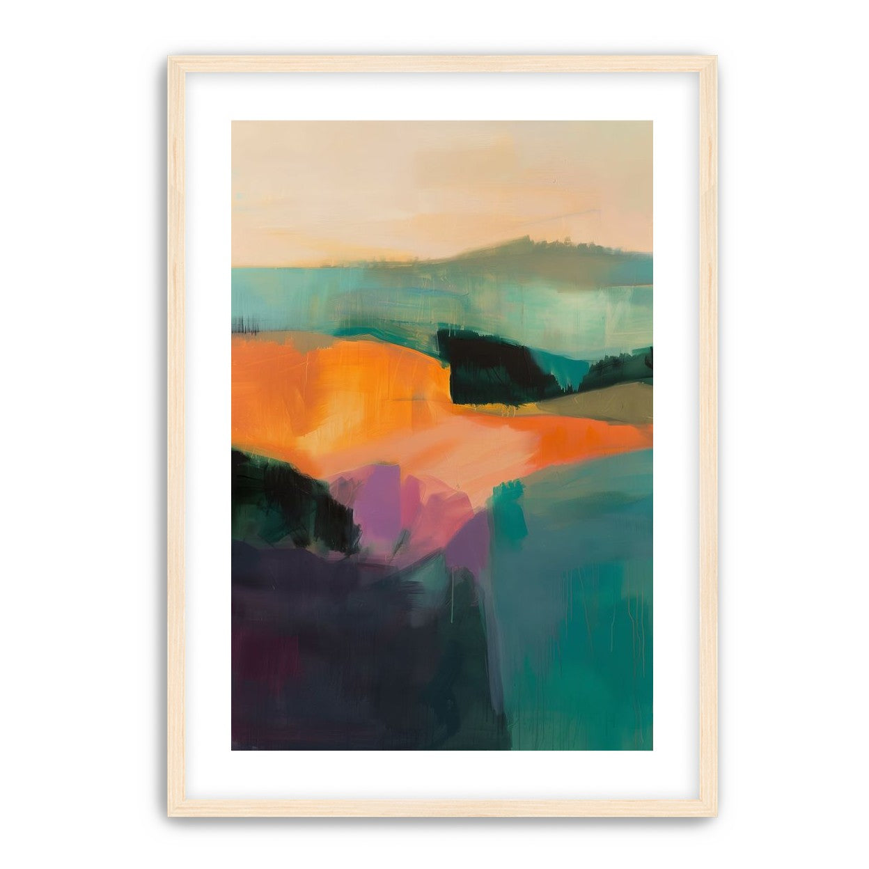 Teal Pressed Against Orange