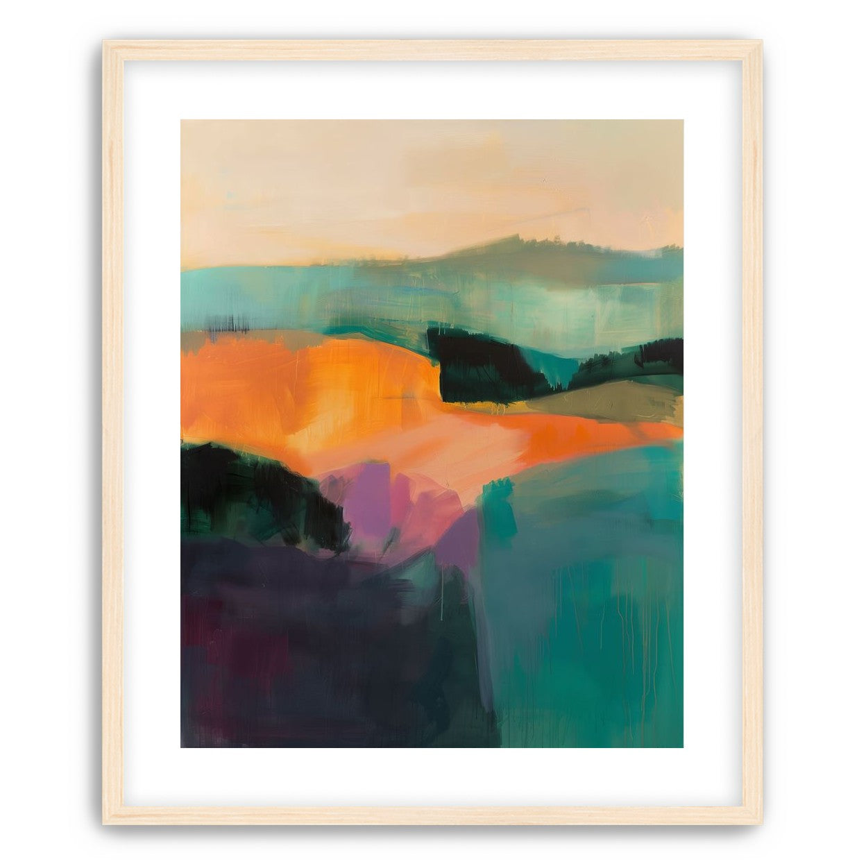 Teal Pressed Against Orange