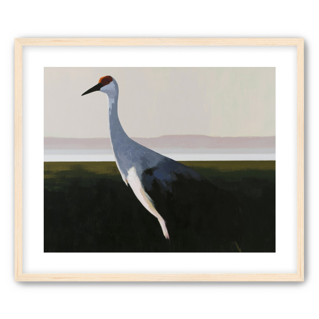 Crane with a red crown