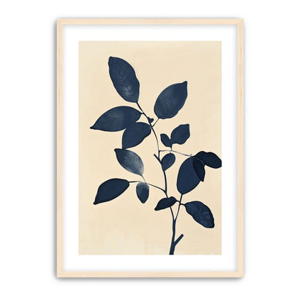 Indigo leaves on cream