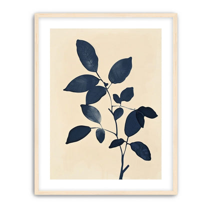 Indigo leaves on cream