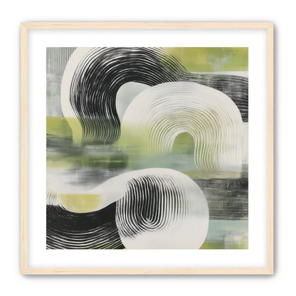 Curved bands across green fields