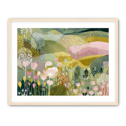 Patterned hills in bloom