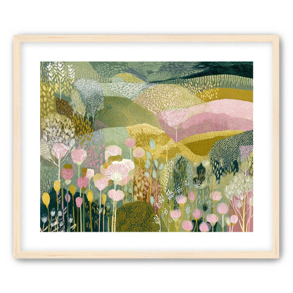 Patterned hills in bloom