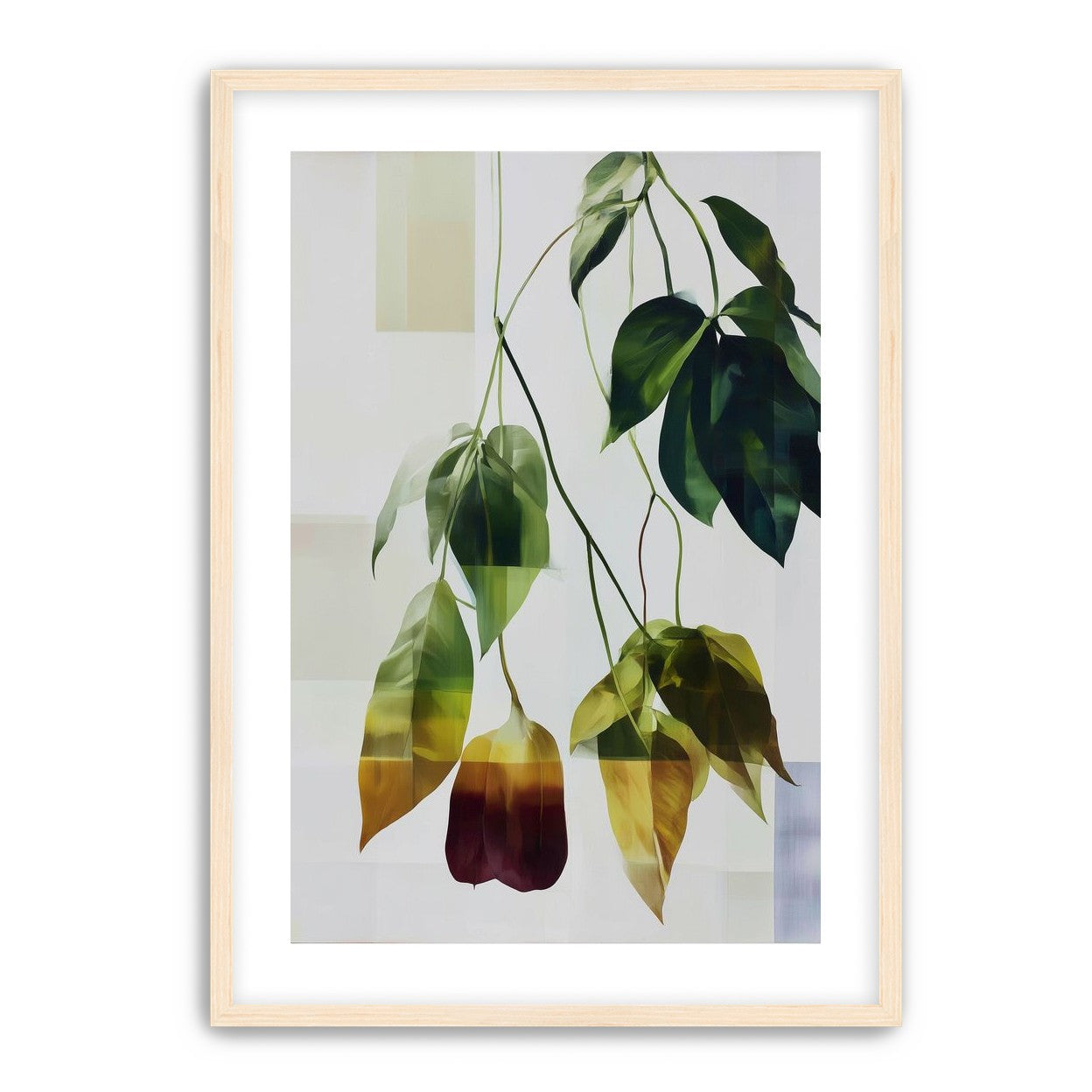 Green fading into amber leaves