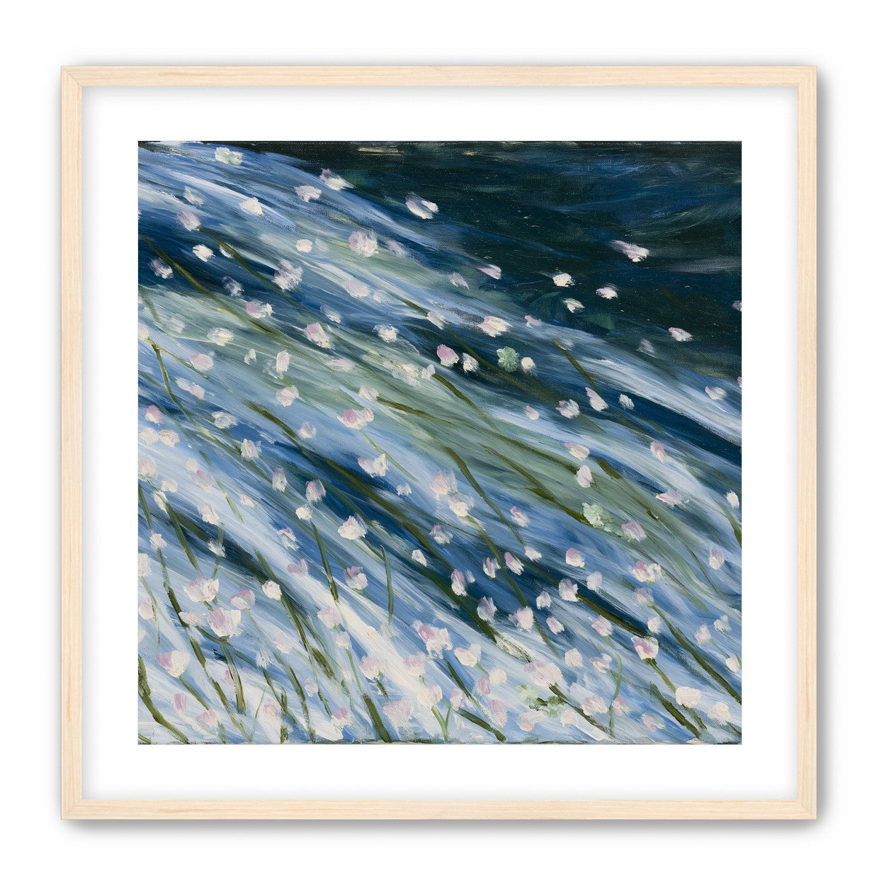 Flowers in a blue rush