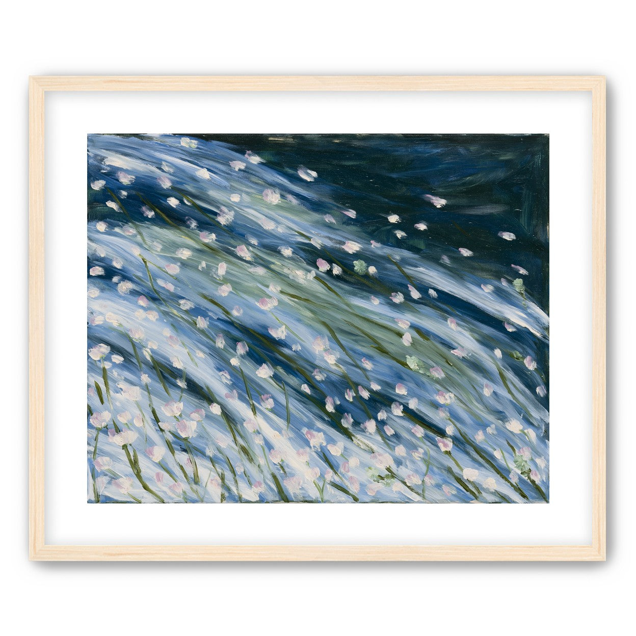 Flowers in a blue rush