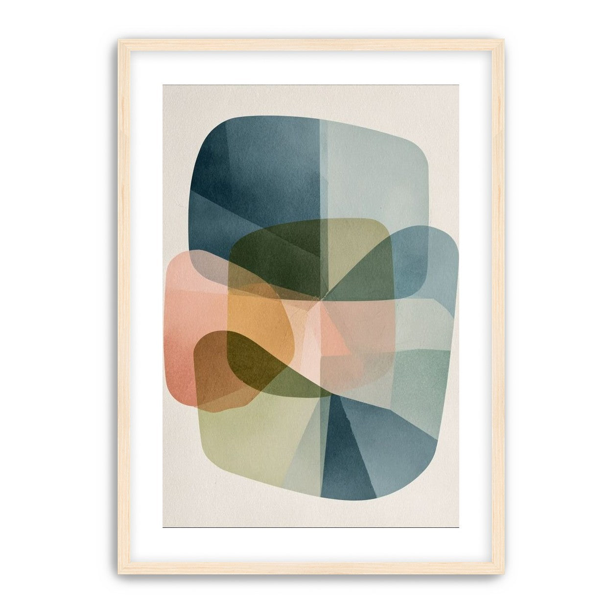 Muted blues folding through peach
