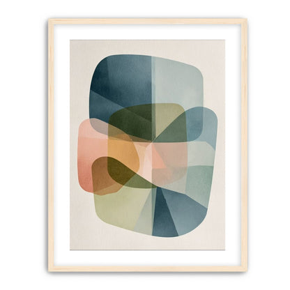 Muted blues folding through peach