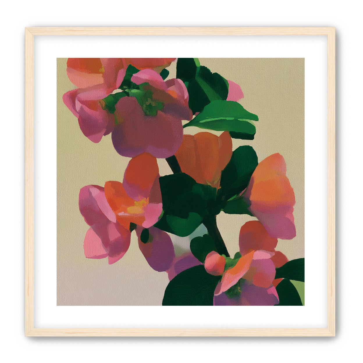 Flowers among dark leaves