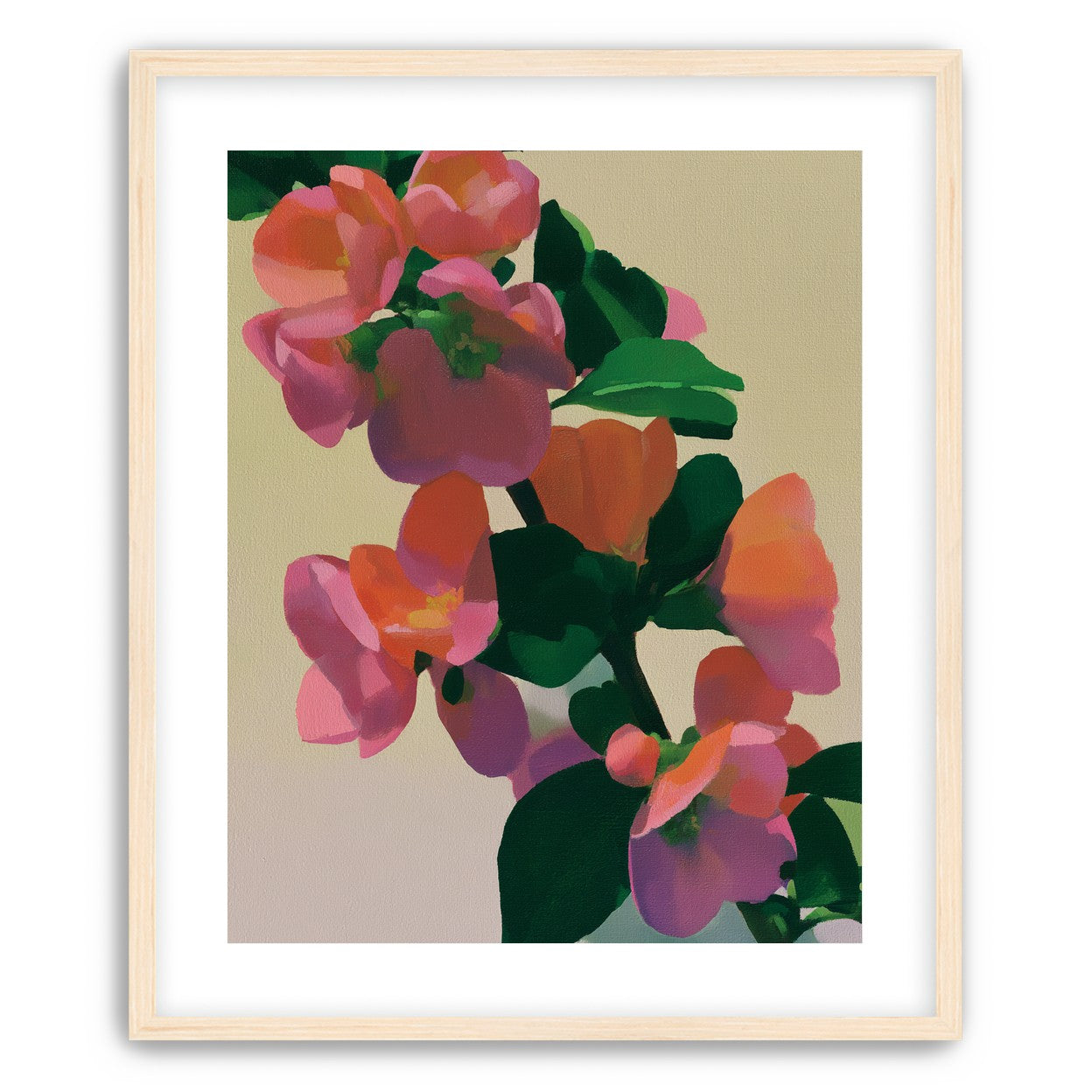 Flowers among dark leaves