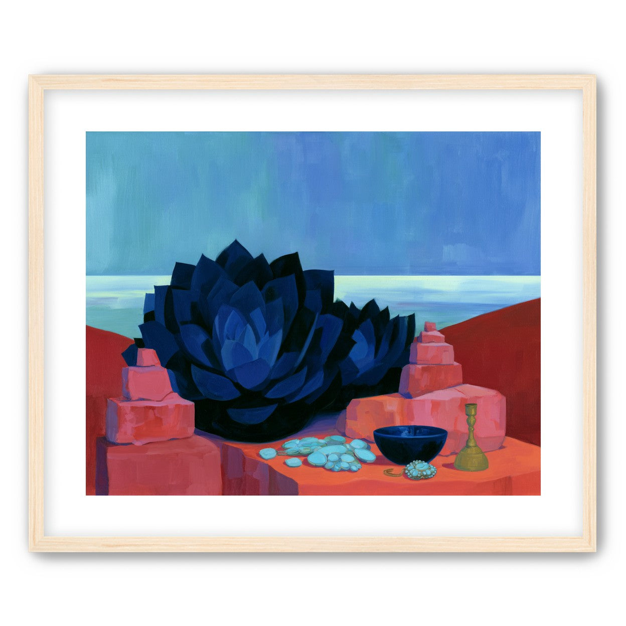 Blue flower in red light