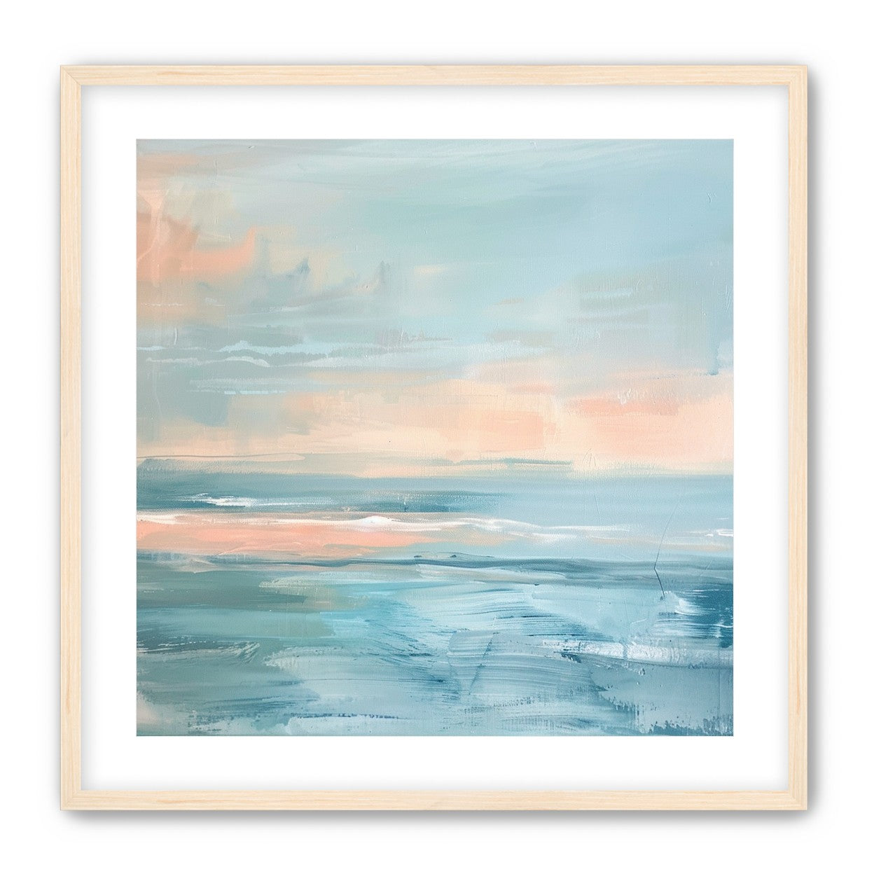 Peach light on blue sea