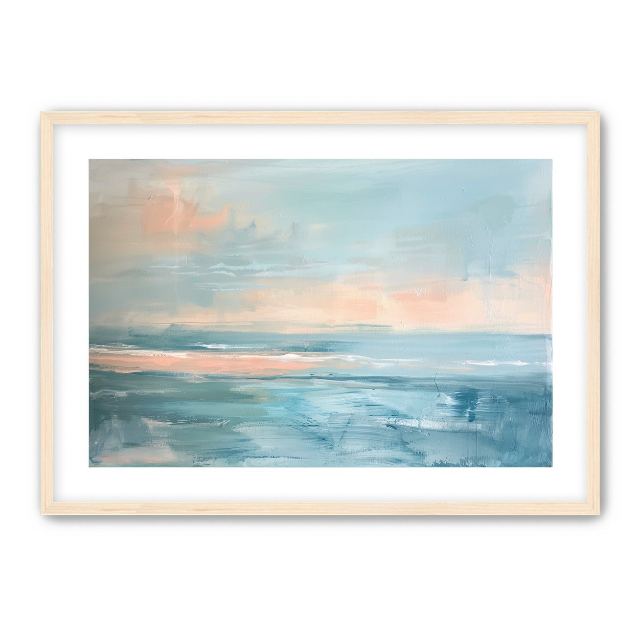 Peach light on blue sea