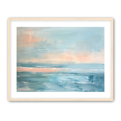 Peach light on blue sea