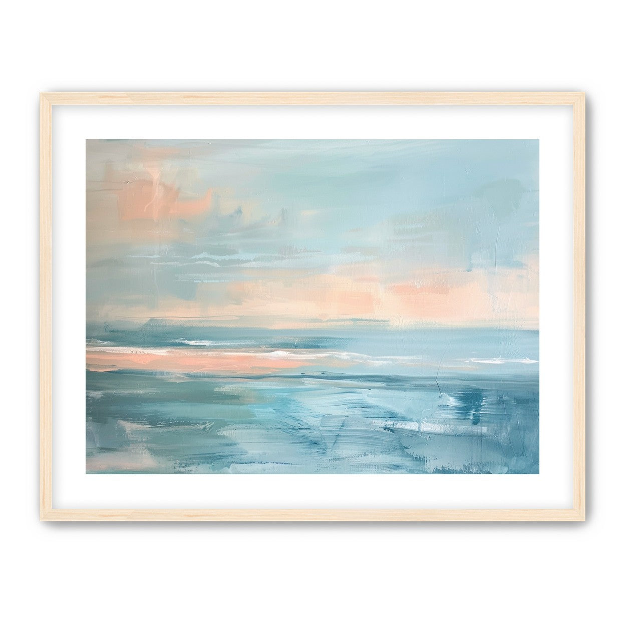 Peach light on blue sea