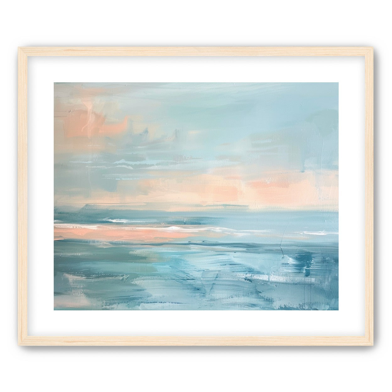 Peach light on blue sea