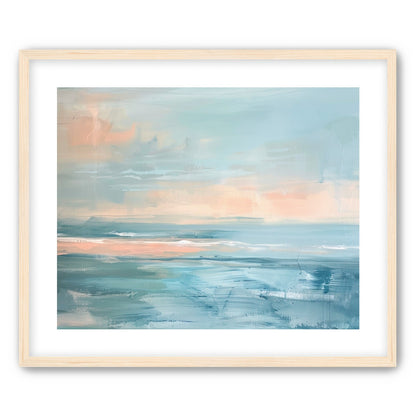 Peach light on blue sea