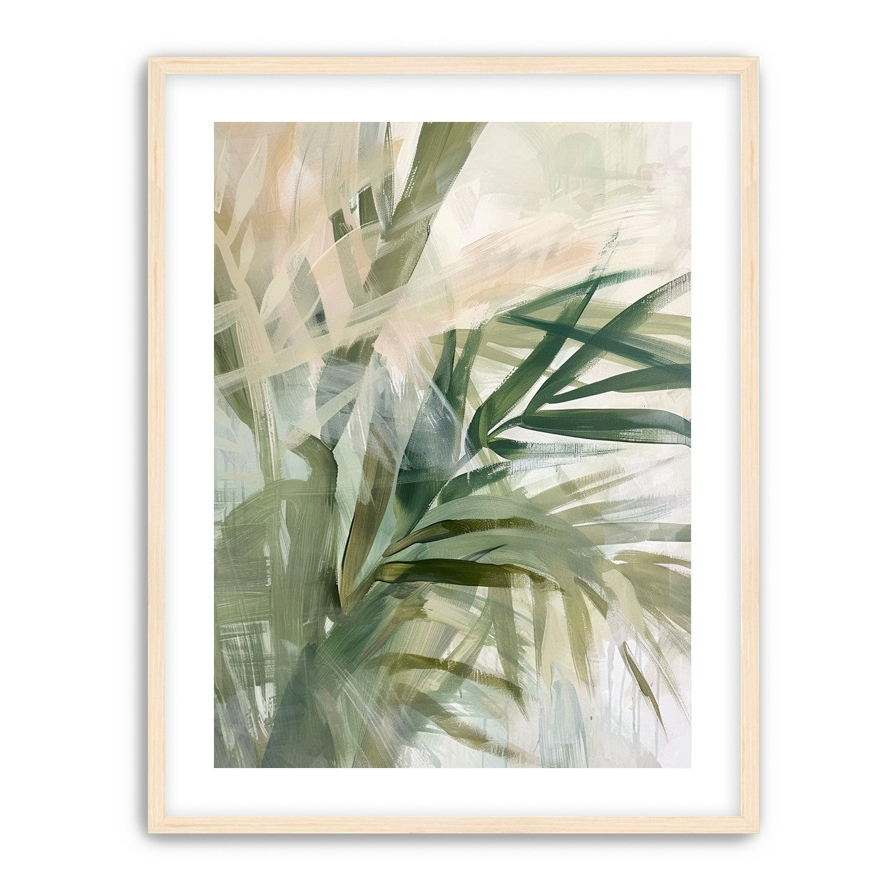 Green leaves in milky light