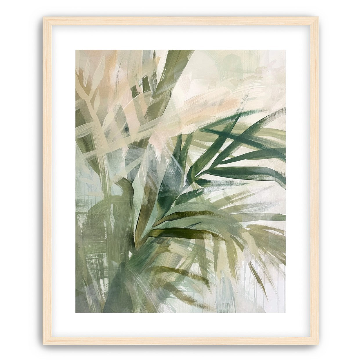 Green leaves in milky light