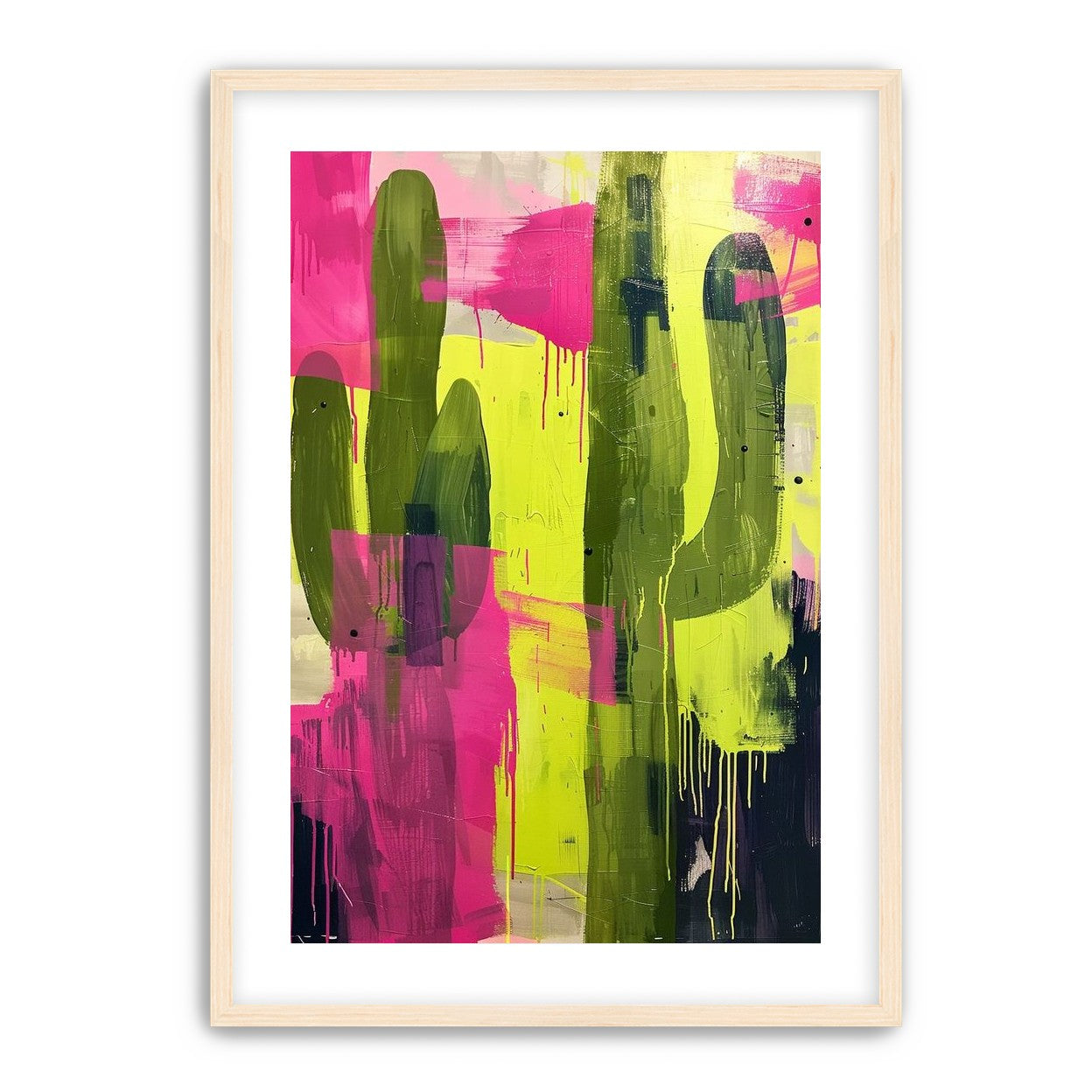 Dark columns within neon wash