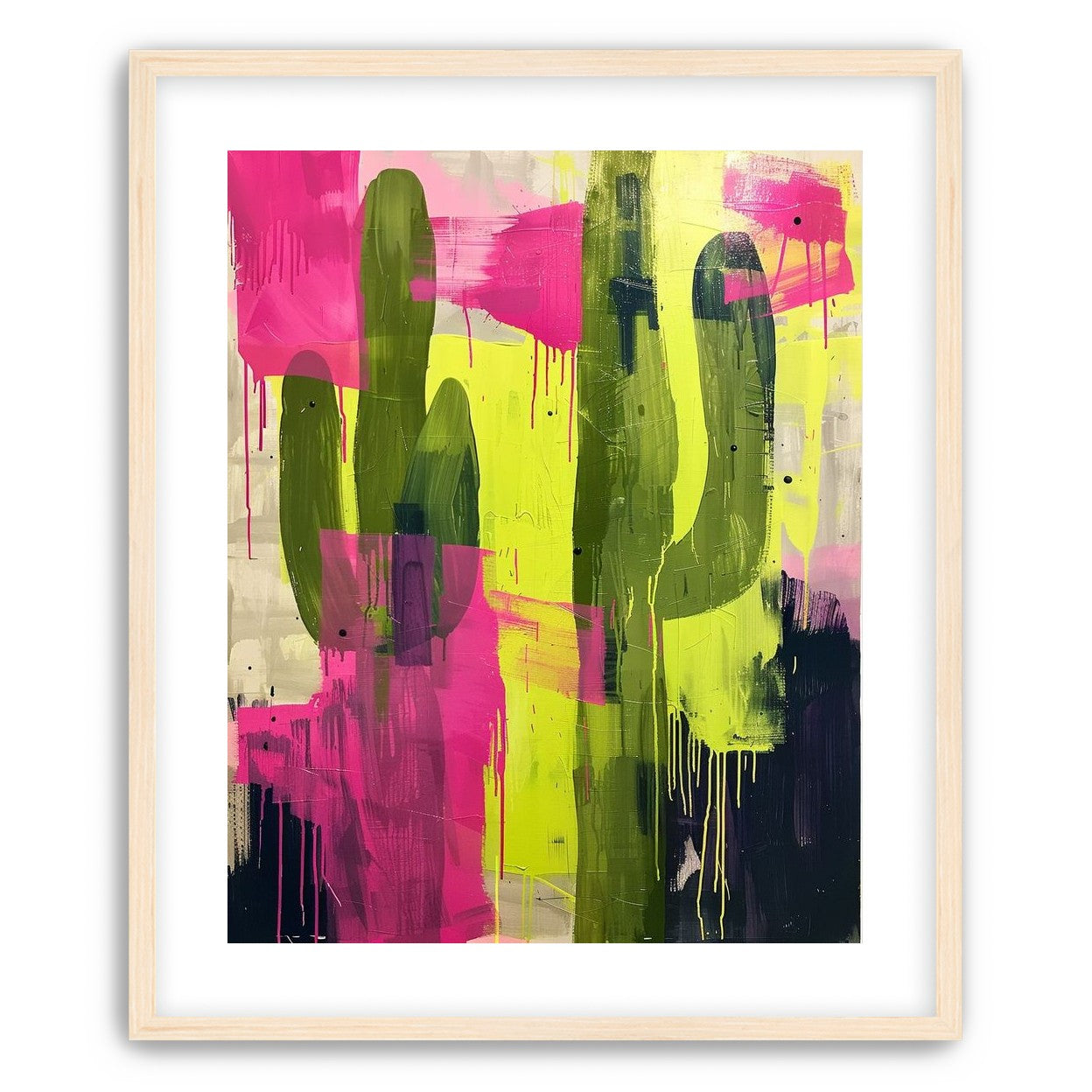 Dark columns within neon wash