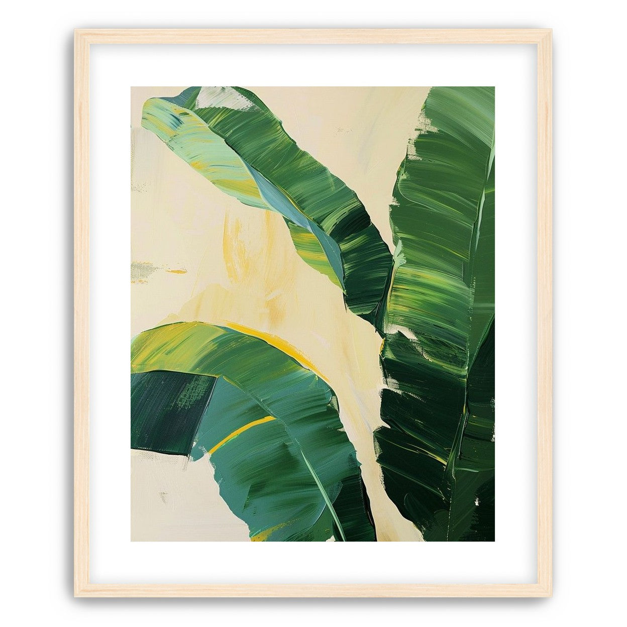 Green leaves in soft cream light