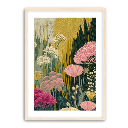 Wildflowers pressing into dusk