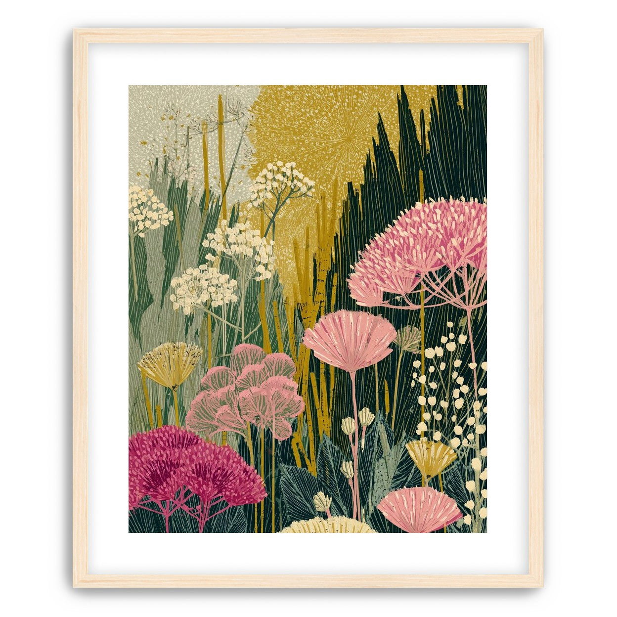 Wildflowers pressing into dusk