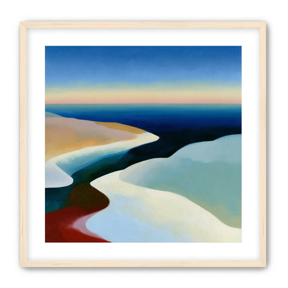 Blue sky over white dunes