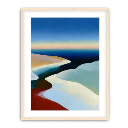 Blue sky over white dunes
