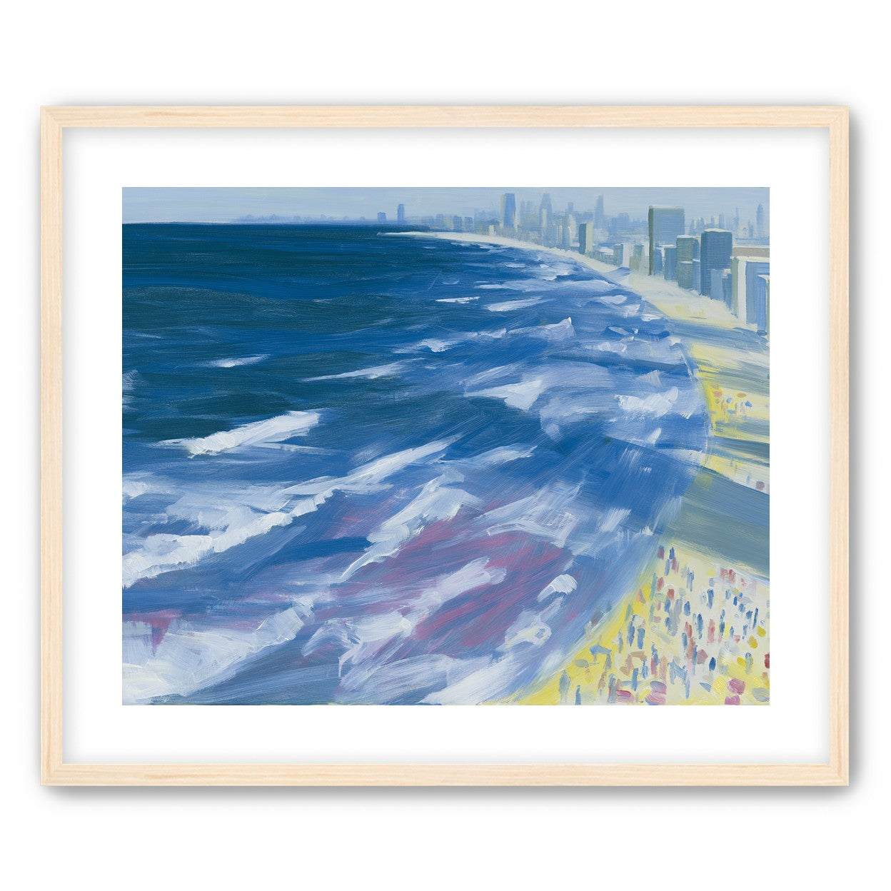 White surf along the skyline