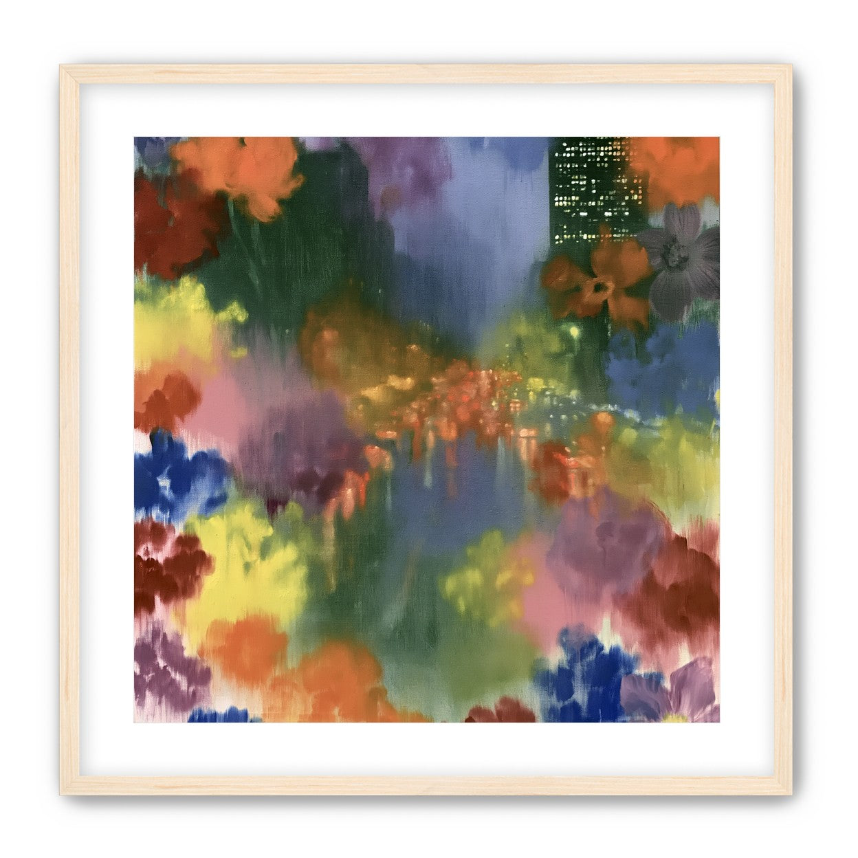 City lights in painted bloom