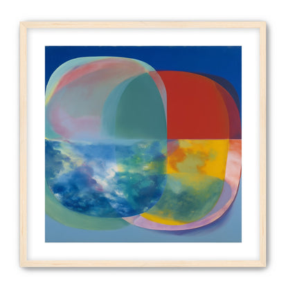 Translucent overlaps on blue field
