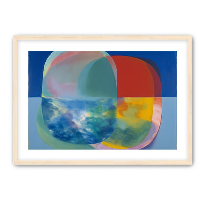 Translucent overlaps on blue field