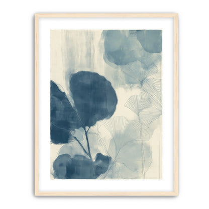 Indigo leaves on cream paper