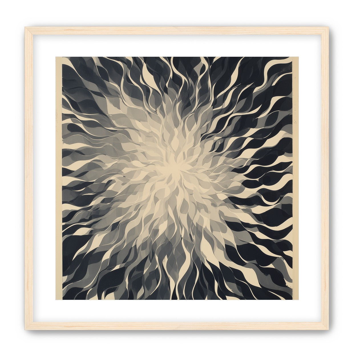Pale center in black sweep