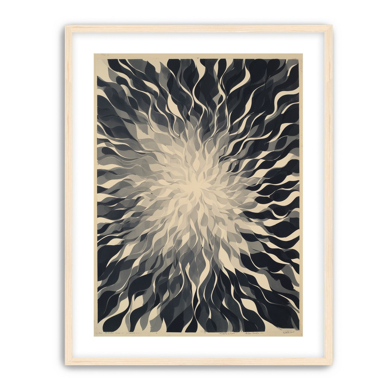 Pale center in black sweep