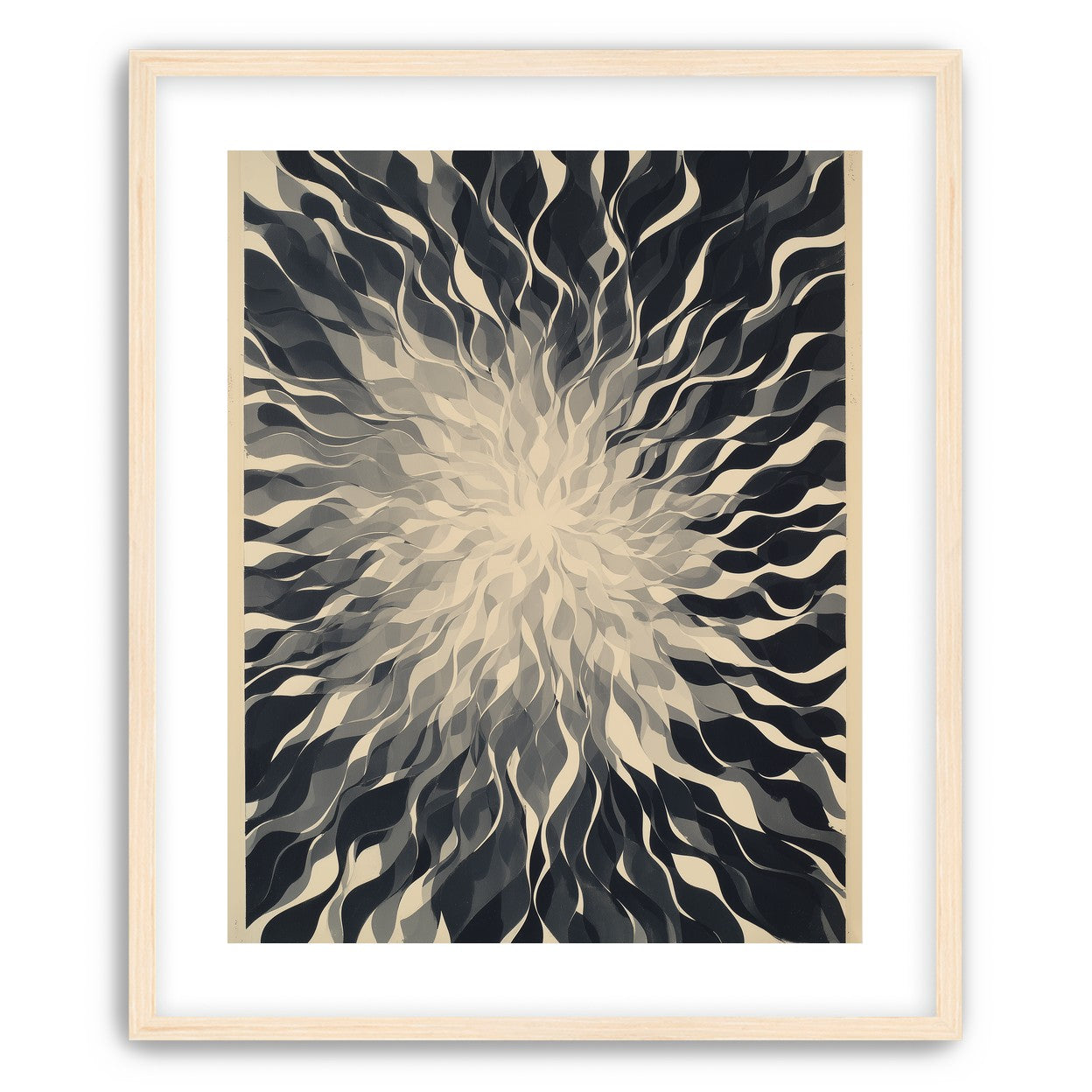 Pale center in black sweep