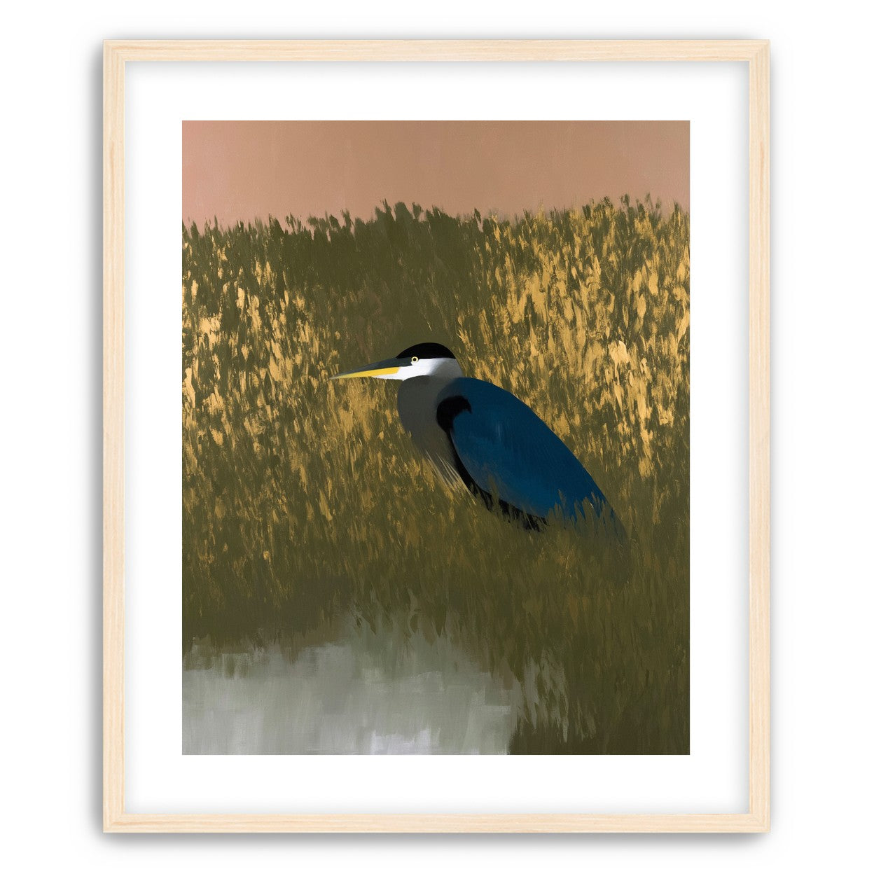 Heron among the reeds
