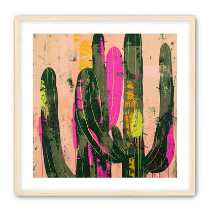 Neon pink on cactus green