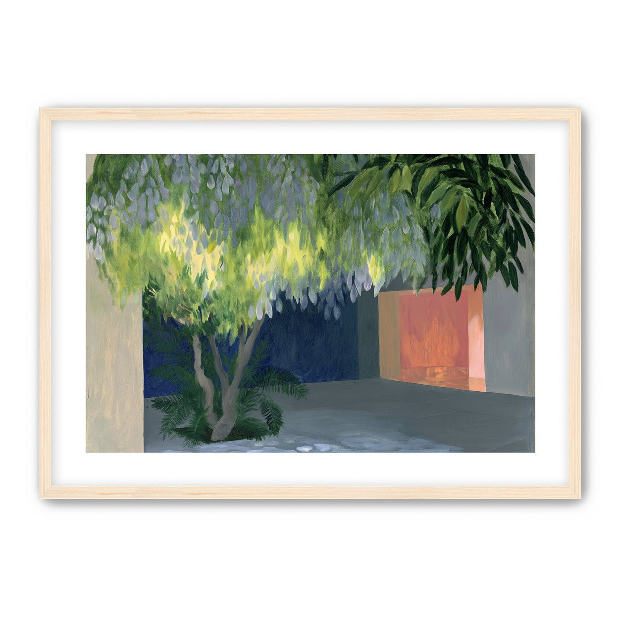 Spotted light under blossoms