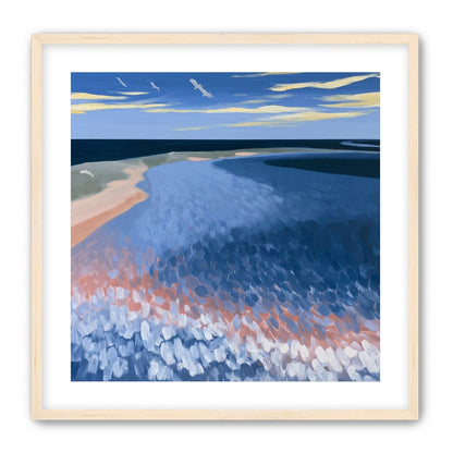 Pale sand in blue water