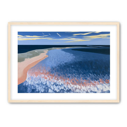 Pale sand in blue water