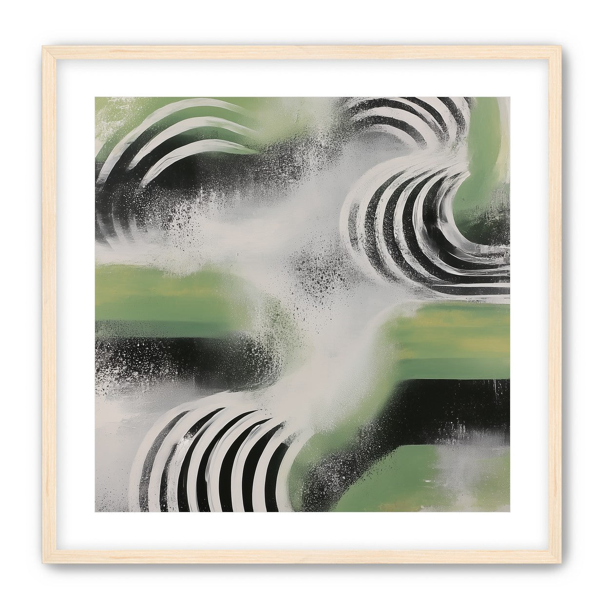 Curved bands in drifting haze