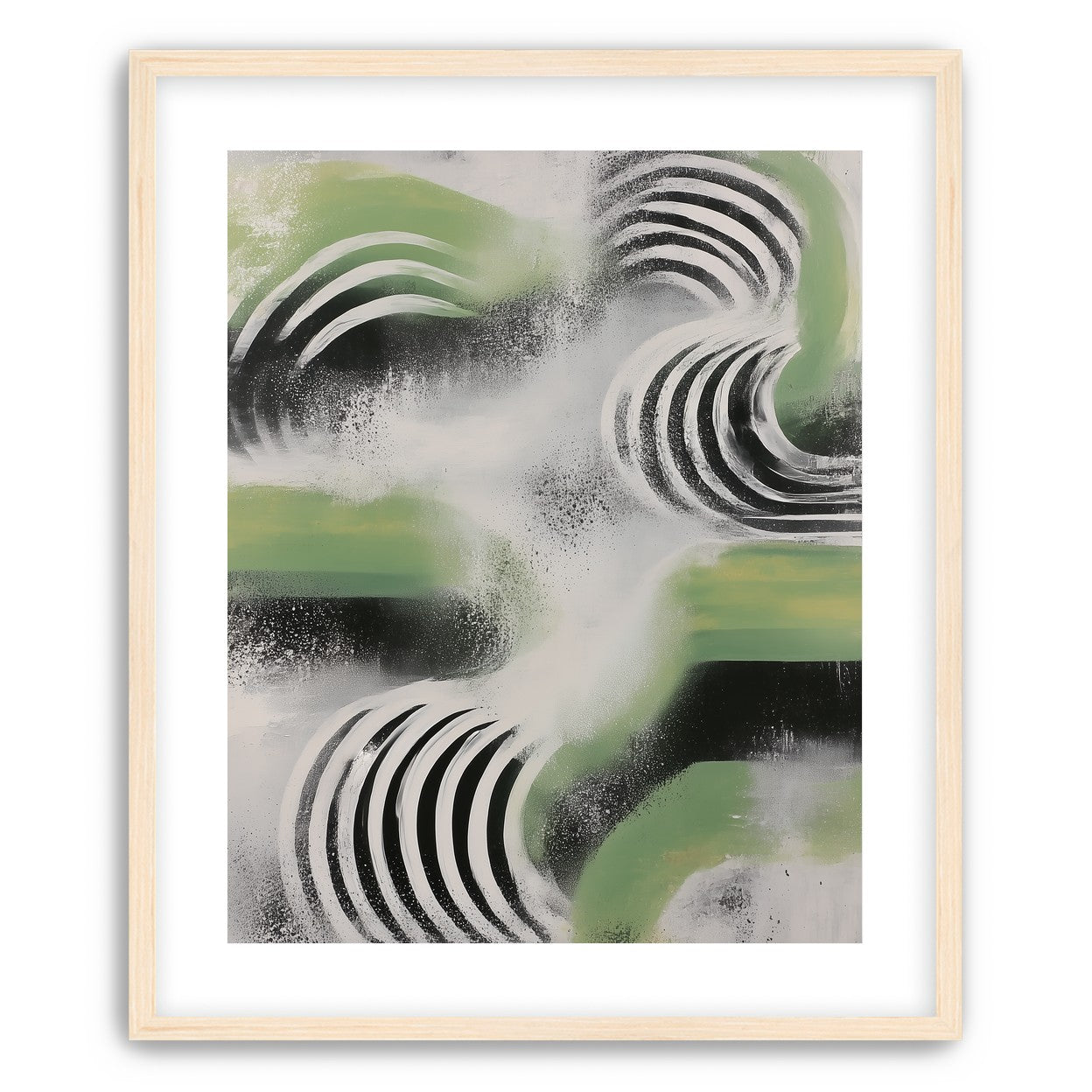 Curved bands in drifting haze