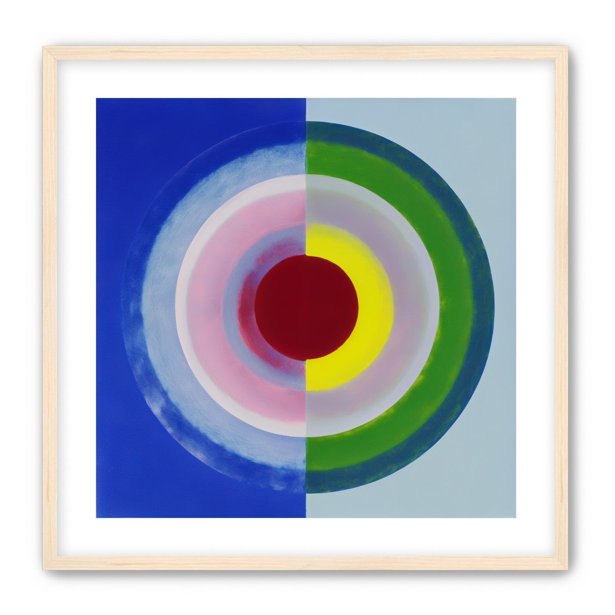 Blue and green split circle