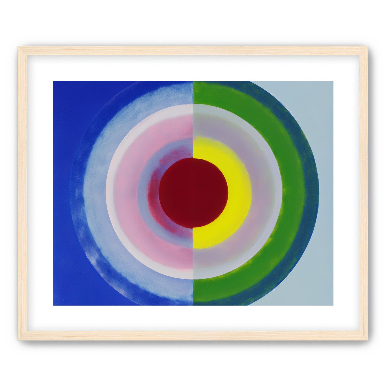Blue and green split circle